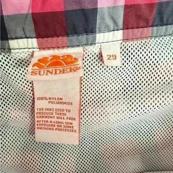 Sundek  Men's Nylon Classic Plaid Swim Shorts - Picture 4 of 6